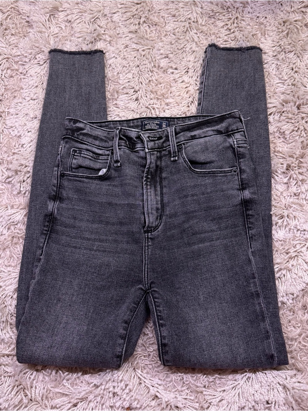 Abercrombie Simone High Rise Super Skinny Jeans 24 00 Gray Raw Hem